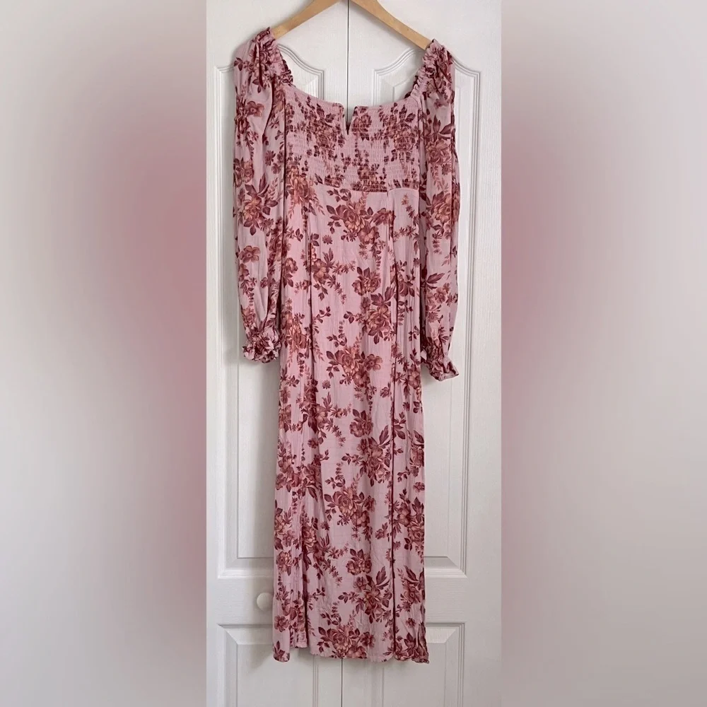Free People Floral Pink Long Sleeve Dress - Picture 3 of 6
